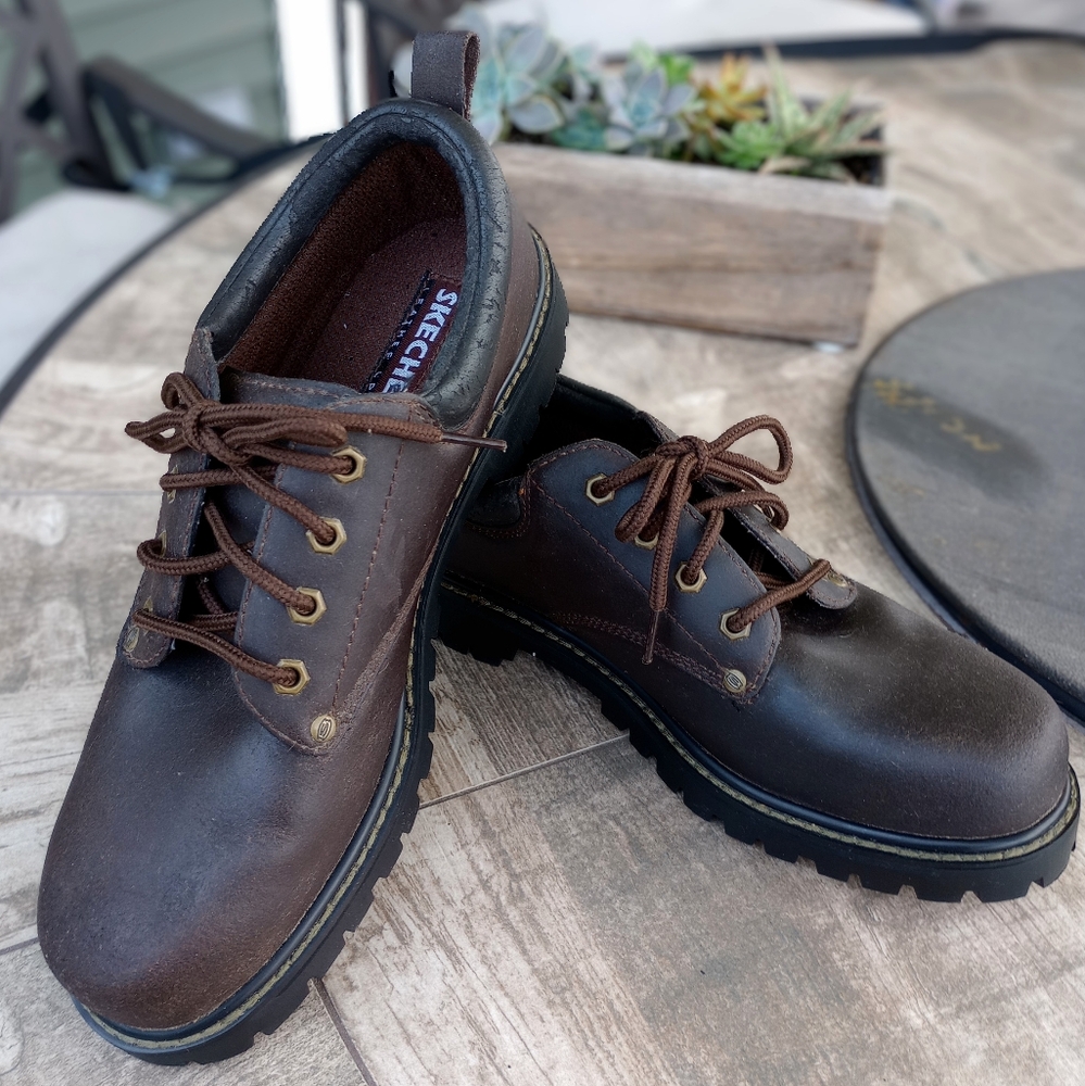 Vintage 90's Y2K Men's Skechers Chocolate Brown Leather, Size 11, Like New!